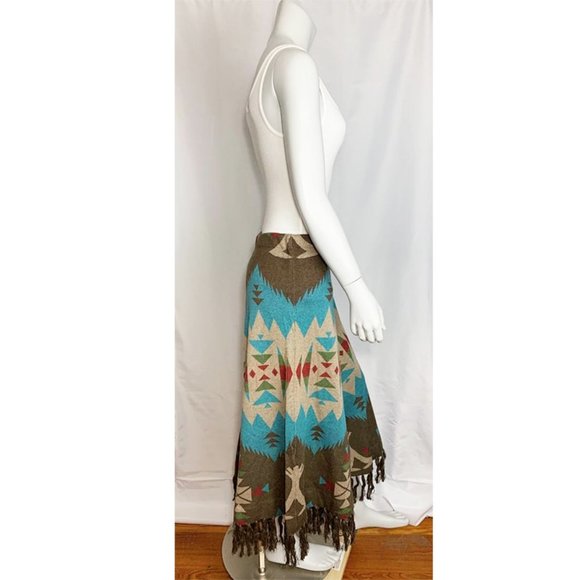 NWT TASHA POLIZZI Cheyenne Tipi Fringe Knit Western Cowgirl Maxi Skirt - Picture 5 of 10